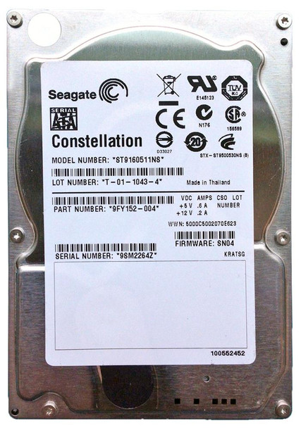 Seagate Constellation 7200 160GB SATA 3Gb/s 7200RPM 32MB Cache 2.5 inch Hard Drive