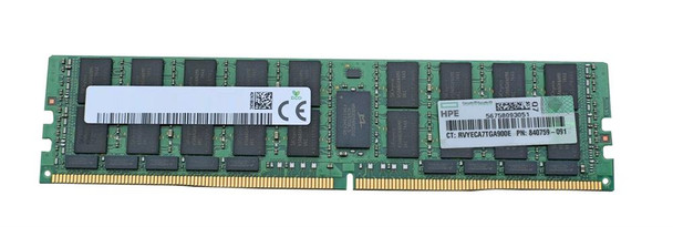 HPE 64GB 2666MHz DDR4 PC4-21300 ECC Registered CL19 288-Pin Load Reduced DIMM Quad Rank x4 Memory Module