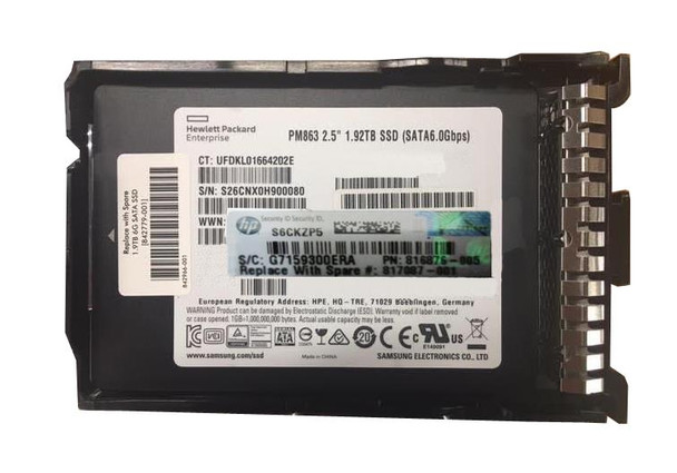 HP 1.92TB SATA 6Gb/s Read Intensive-3 3.5 inch Solid State Drive (SSD)  with SmartDrive Converter
