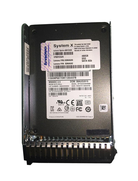 IBM 480GB SATA 6Gb/s 2.5 inch Solid State Drive (SSD) for X3650 M5