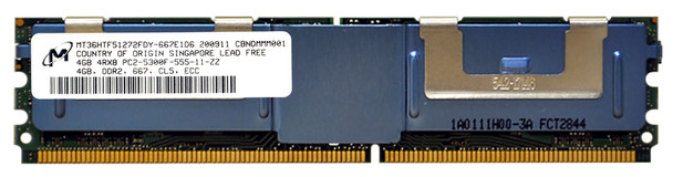 Micron 4GB DDR2-667MHz PC2-5300 ECC Fully Buffered CL5 240-Pin DIMM Quad Rank Memory Module