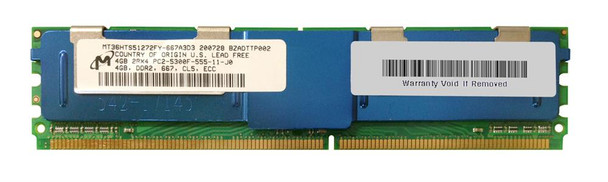 Micron 4GB DDR2-667MHz PC2-5300 ECC Fully Buffered CL5 240-Pin DIMM Dual Rank Memory Module