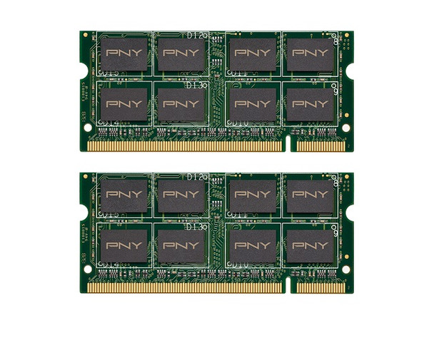 PNY 4GB Kit (2 X 2GB) PC2-5300 DDR2-667MHz non-ECC Unbuffered CL5 200-Pin SoDimm 1.8V Dual Rank Memory