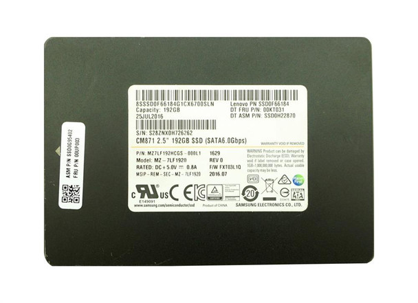 Samsung 192GB SATA 2.5 inch 7mm Solid State Drive (SSD)