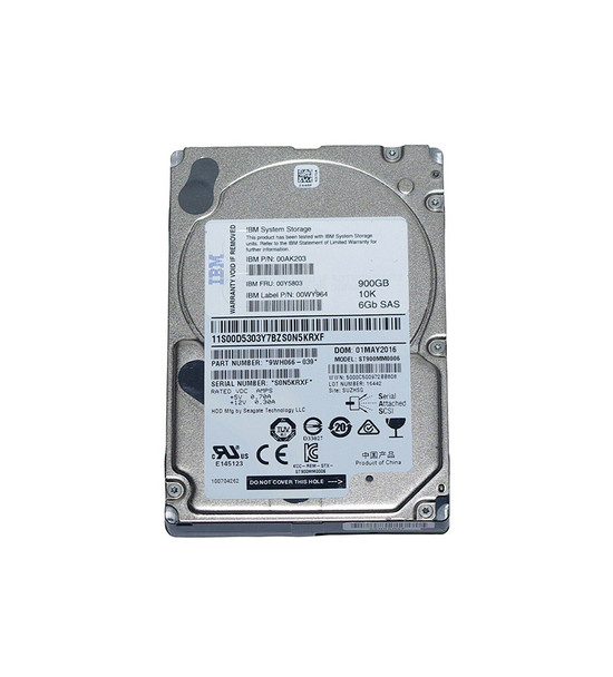 IBM 900GB SAS 6Gb/s 10000RPM Hot Swap 2.5 inch Hard Disk Drive for Storewize V5000