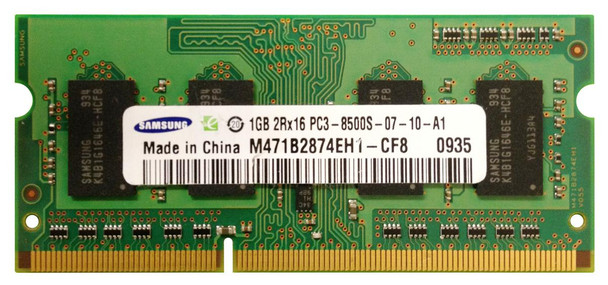 Samsung 1GB 1066MHz DDR3 PC3-8500 Unbuffered non-ECC CL7 204-Pin Sodimm Memory