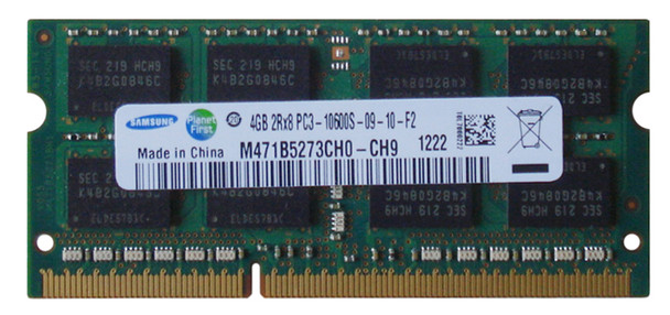 Samsung 4GB 1333MHz DDR3 PC3-10600 Unbuffered non-ECC CL9 204-Pin Sodimm Dual Rank Memory