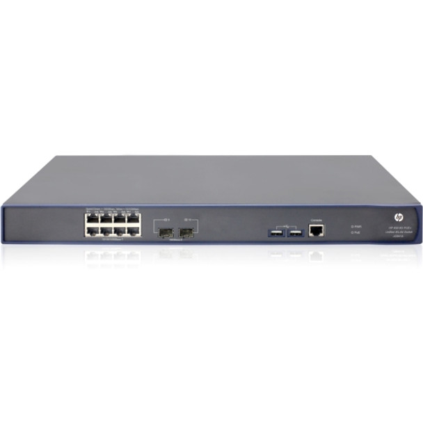 HP 830 8P PoE+ 8-Ports 8 X 10/100/1000 (POE+) + 2 X GIGABIT SFP Rack-Mountable 1U WLAN Switch