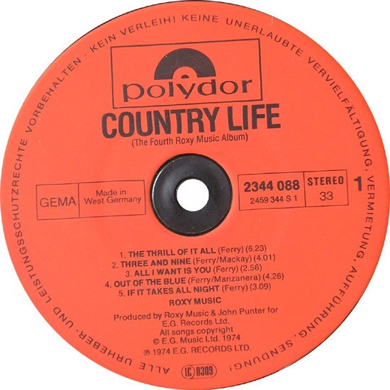 Roxy Music - Country Life (1977 German Import) - The Record Centre