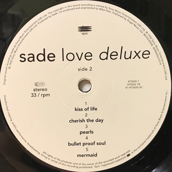 Sade - Love Deluxe (2020 Abbey Rd Half-speed mastering pressed at
