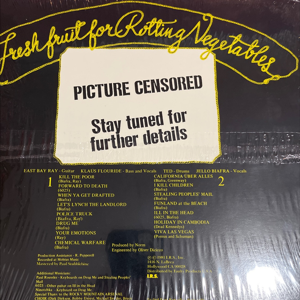 Dead Kennedys Fresh Fruit For Rotting Vegetables (1st US pressing in