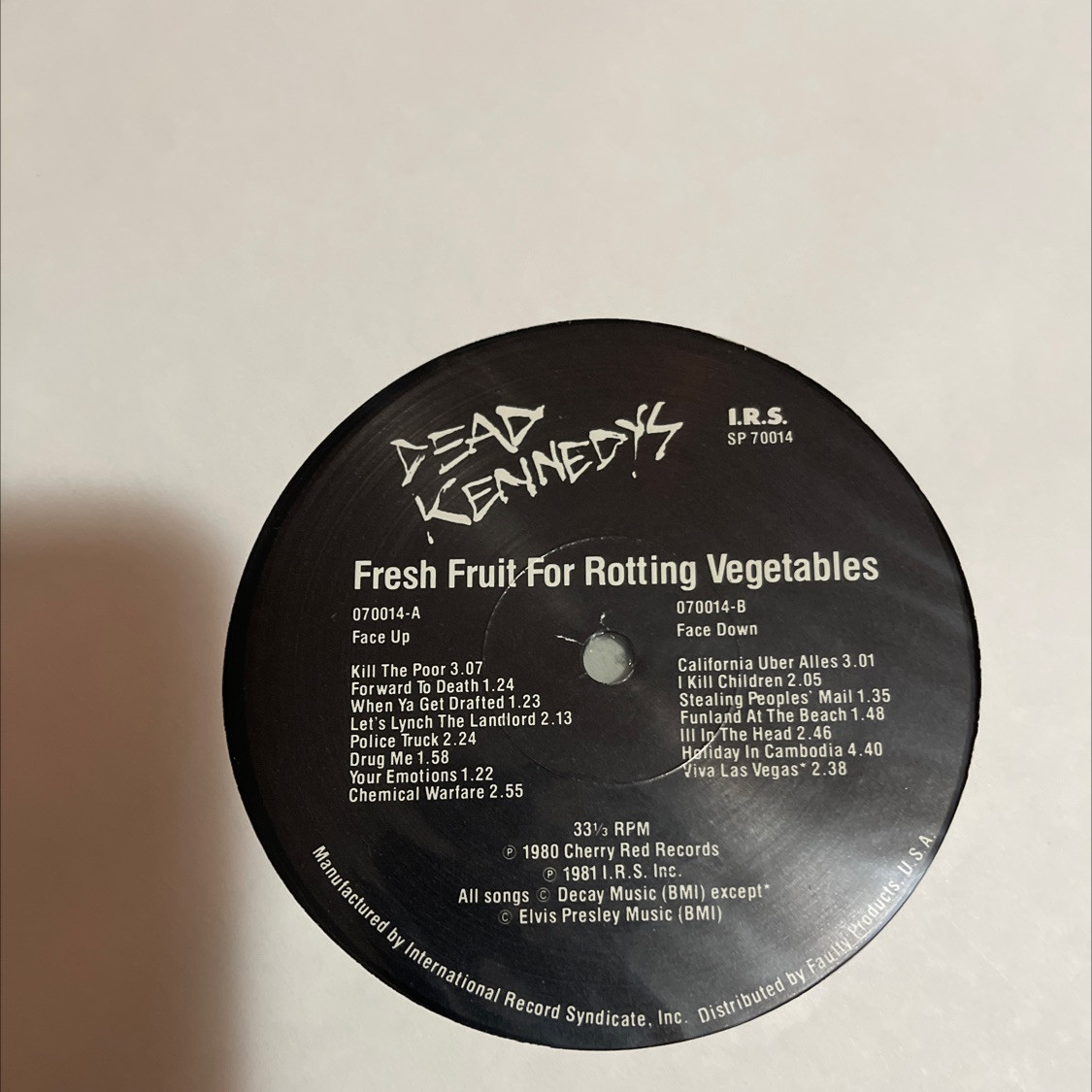 Dead Kennedys - Fresh Fruit For Rotting Vegetables (1st US
