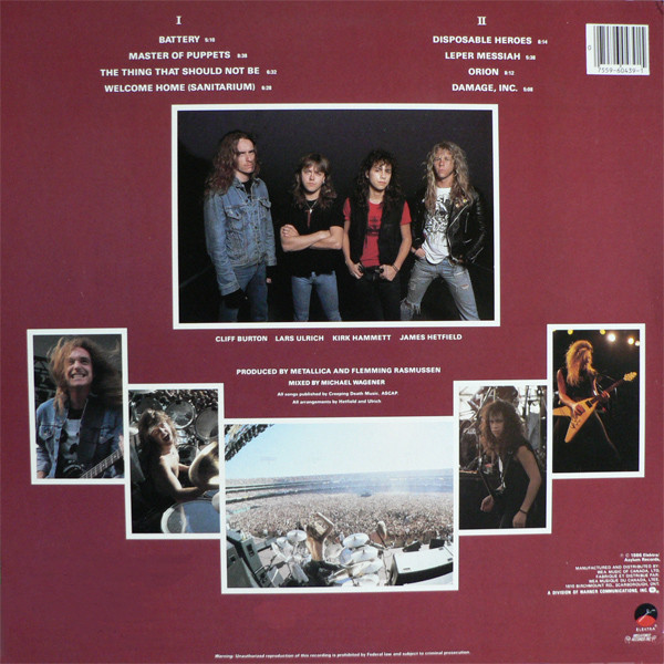 Metallica – Master Of Puppets (NM 1st Canadian)