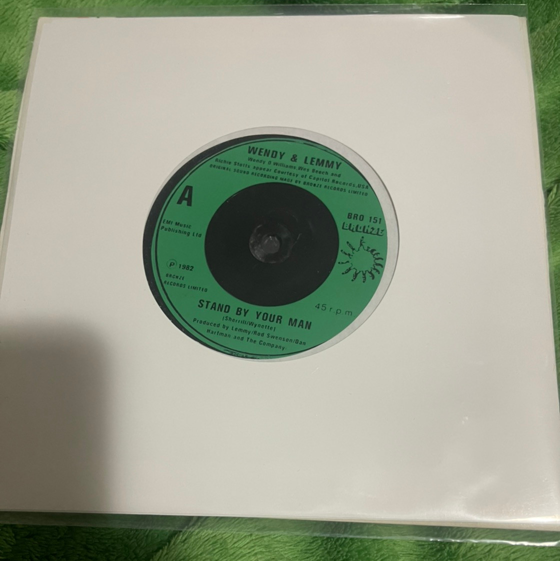 Wendy O. Williams - Lemmy - Stand By Your Man (1982 7” NM/NM