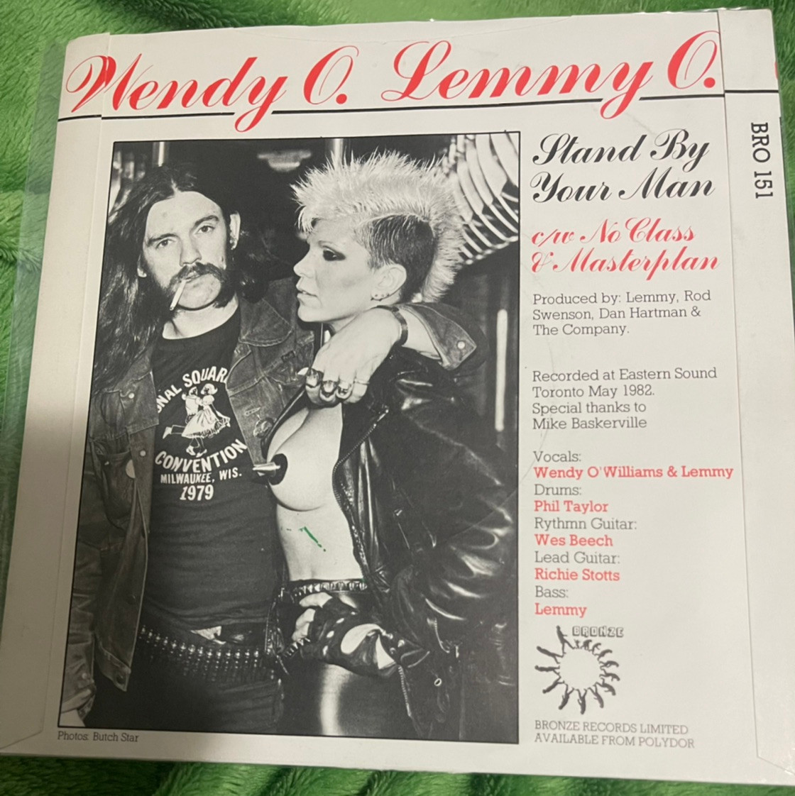 Wendy O. Williams - Lemmy - Stand By Your Man (1982 7” NM/NM