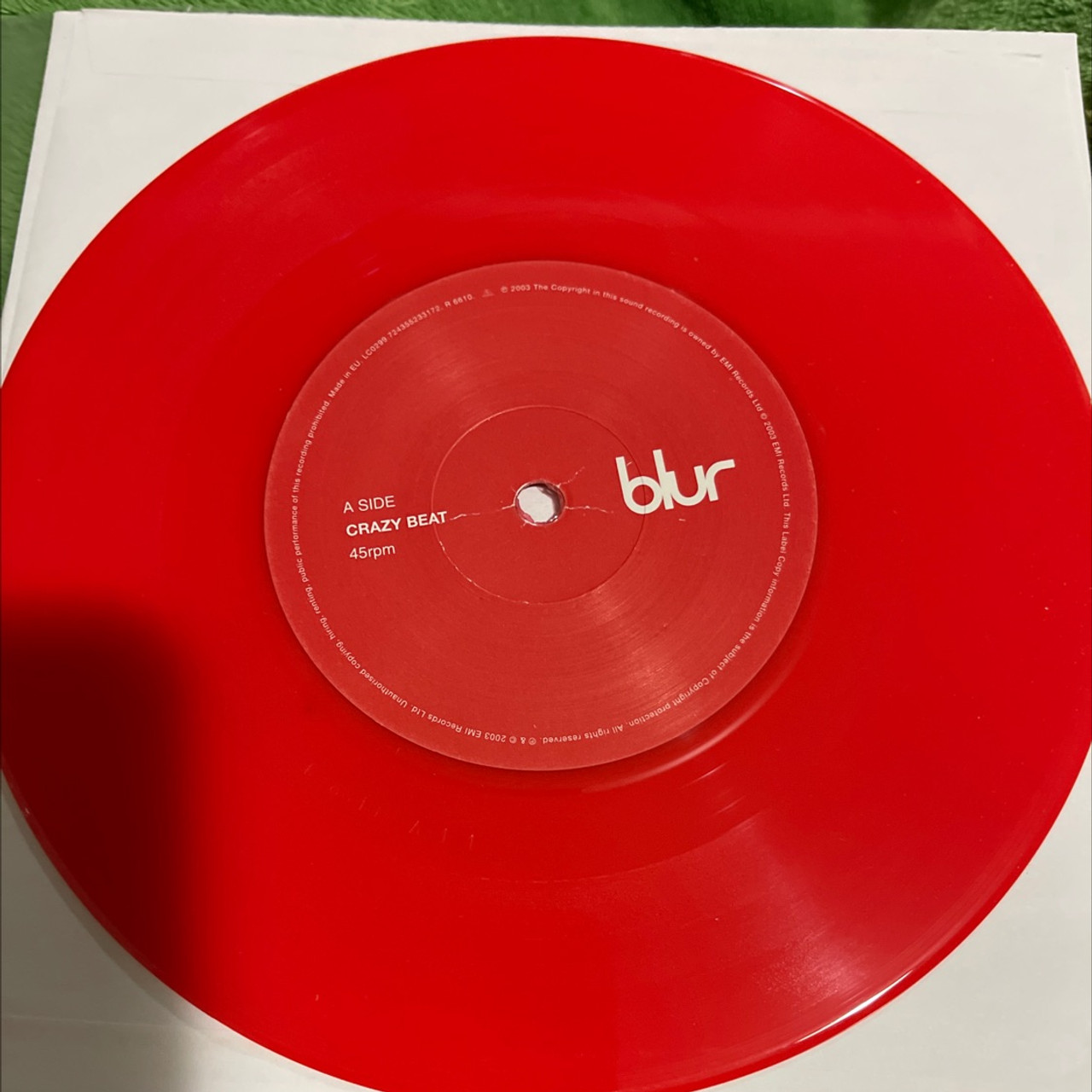 Blur - Crazy Beat (2003 NM/NM 7” on Red Vinyl- Banksy Art Cover