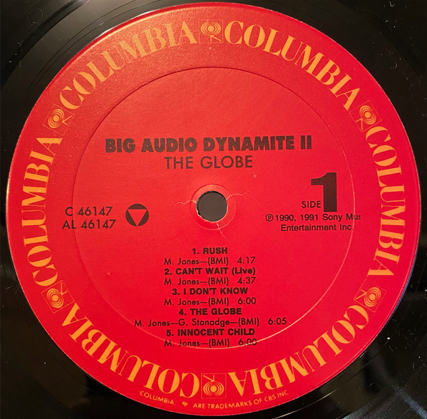 Big Audio Dynamite II – The Globe LP used US 1991 NM/VG+