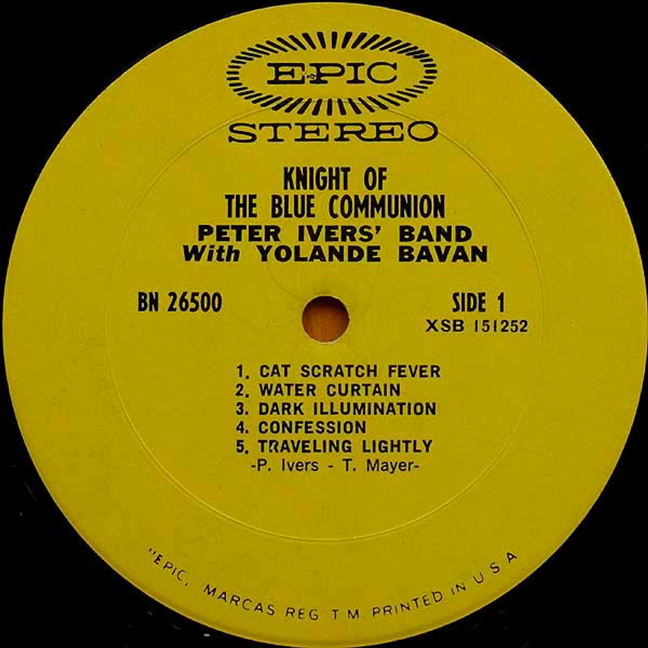 Peter Ivers' Band With Yolande Bavan – Knight Of The Blue Communion