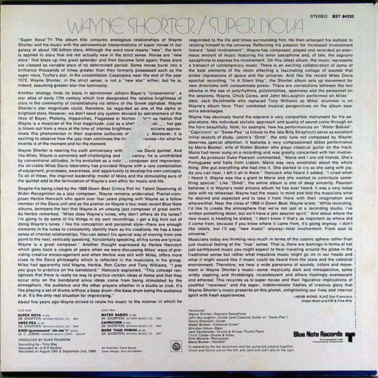 Wayne Shorter – Super Nova (Blue Note, Liberty, US, 1969, VG+/VG+)