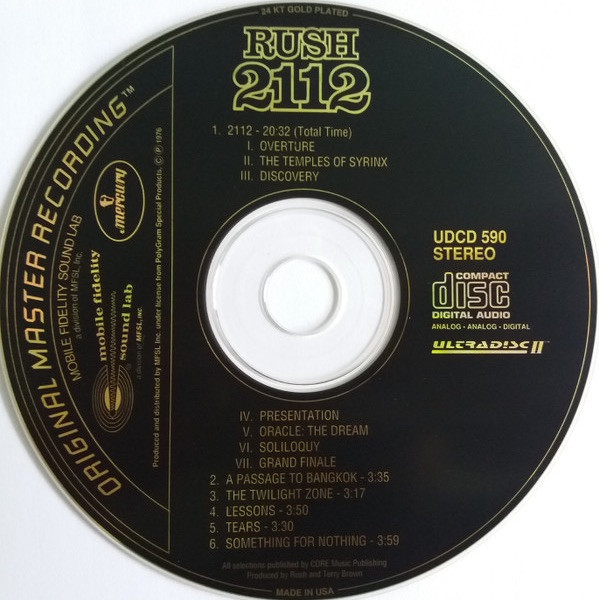Rush - 2112 (1993 MFSL 24K Gold CD EX/EX) - The Record Centre