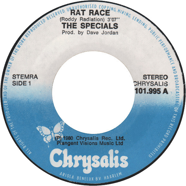 The Specials – Rat Race (2 track 7 inch single used Netherlands VG