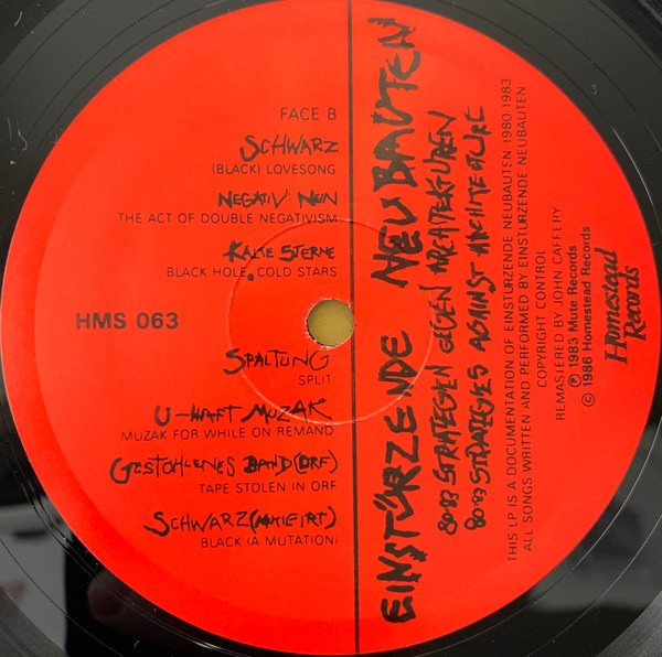 80=83 Einstürzende Neubauten LP レコード Einstürzende Neubauten - 80=83 Strategies Against Architecture