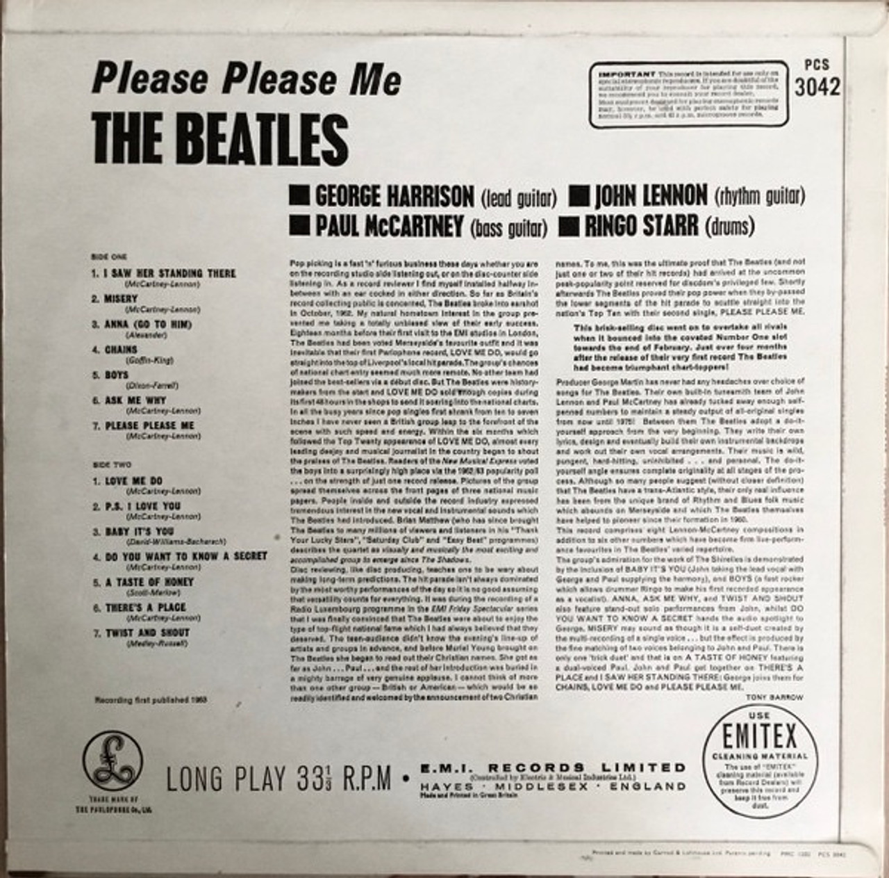 The Beatles - Please Please Me (1971 UK Stereo EX/EX) - The Record