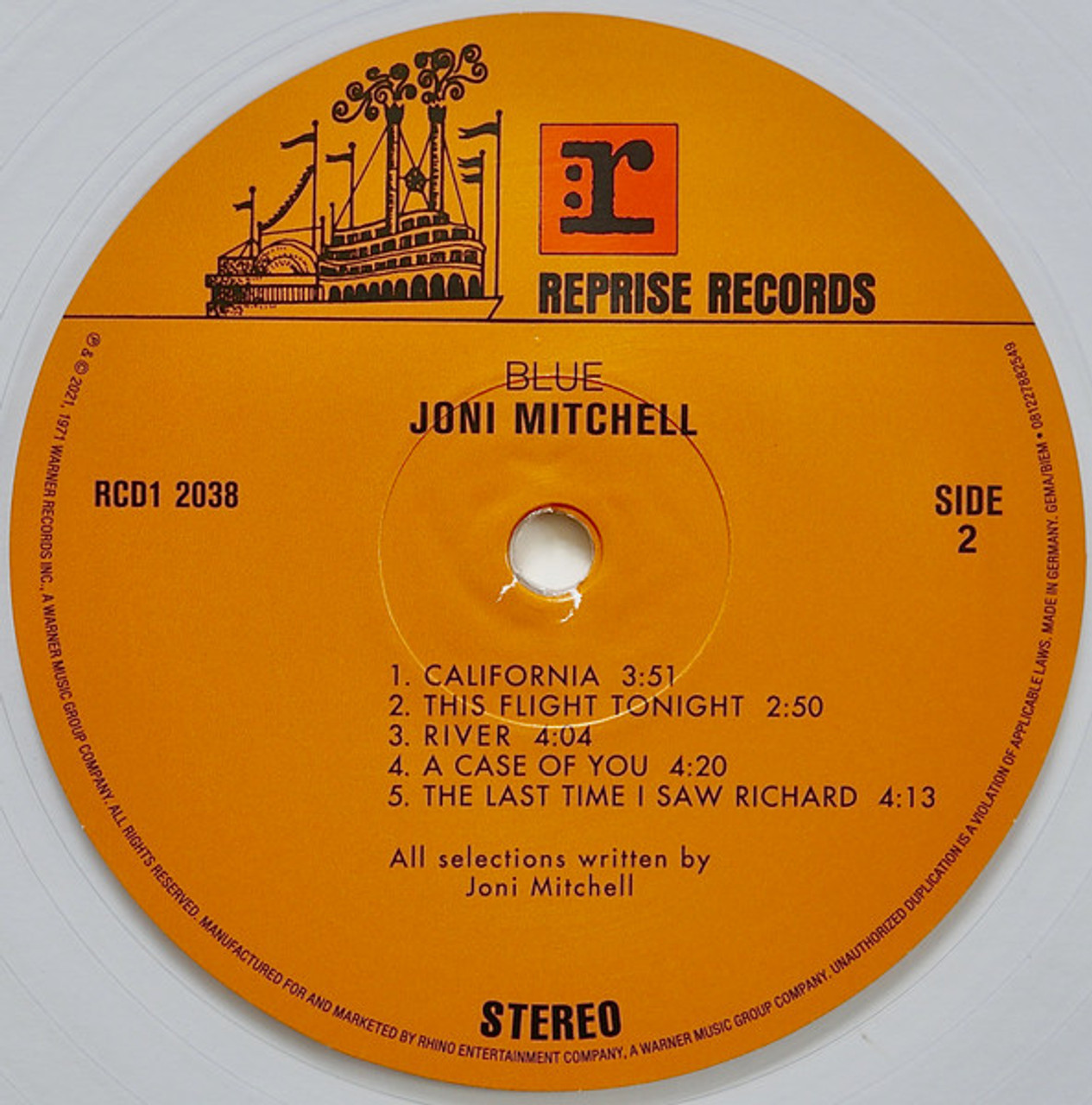 Joni Mitchell LP - Blue (Clear Vinyl)