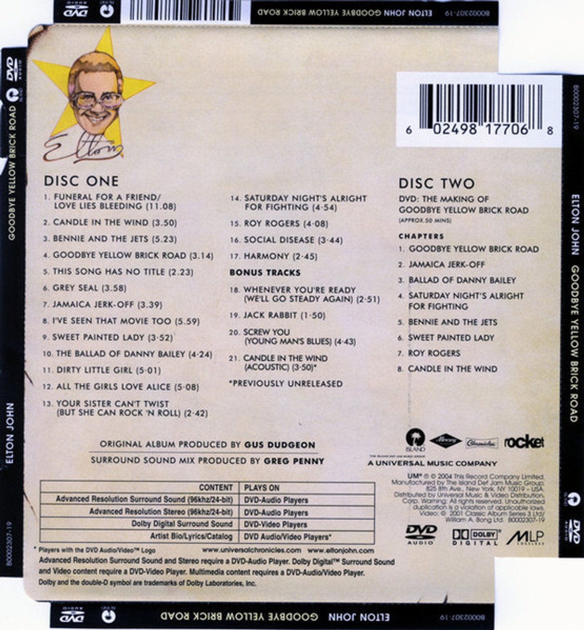 Elton John – Goodbye Yellow Brick Road (2DVD-Audio/Video