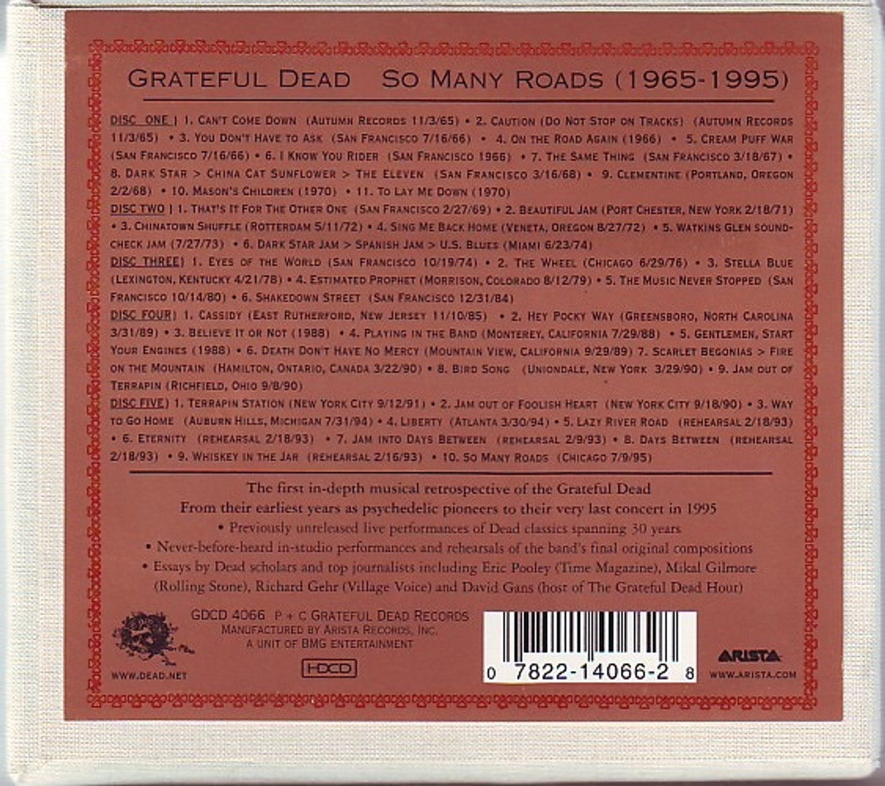 Grateful Dead So Many Roads Chicago 7 9 95 The Grateful Dead - So Many Roads (1965-1995) (1999 CD BoxSet) - The