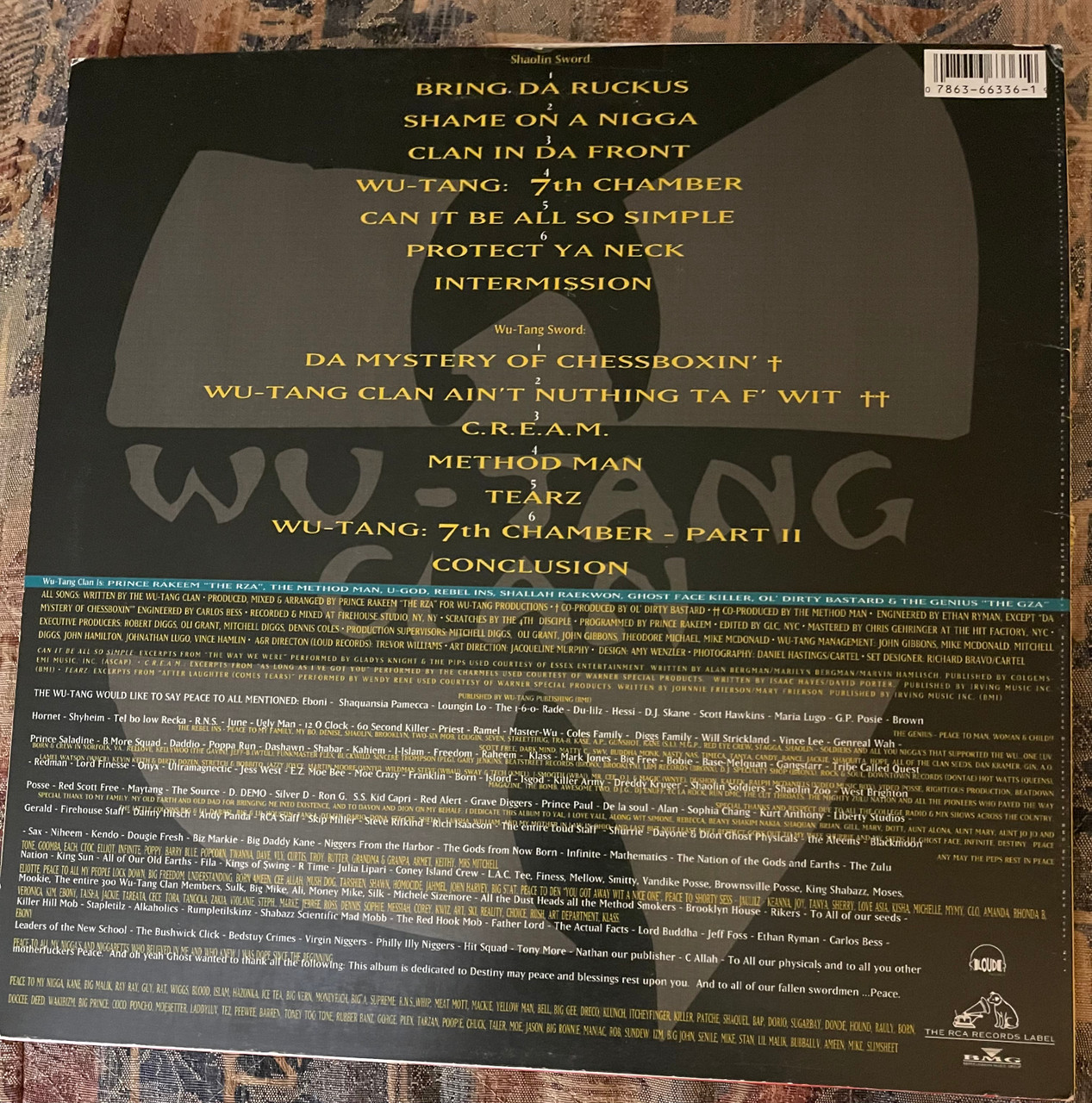Wu-Tang Clan - Enter The Wu-Tang (36 Chambers) (1993 1st US