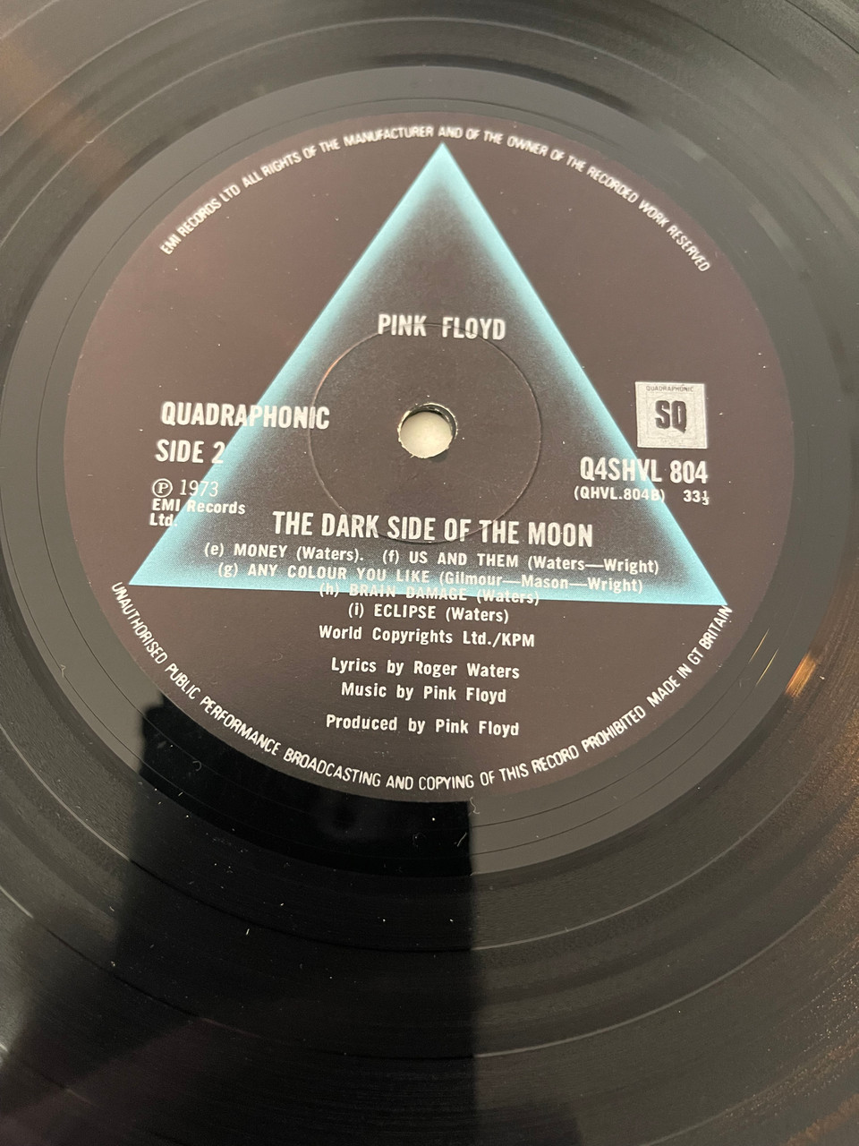 Pink Floyd - The Dark Side Of The Moon (1973 1st UK Quad -Misprint
