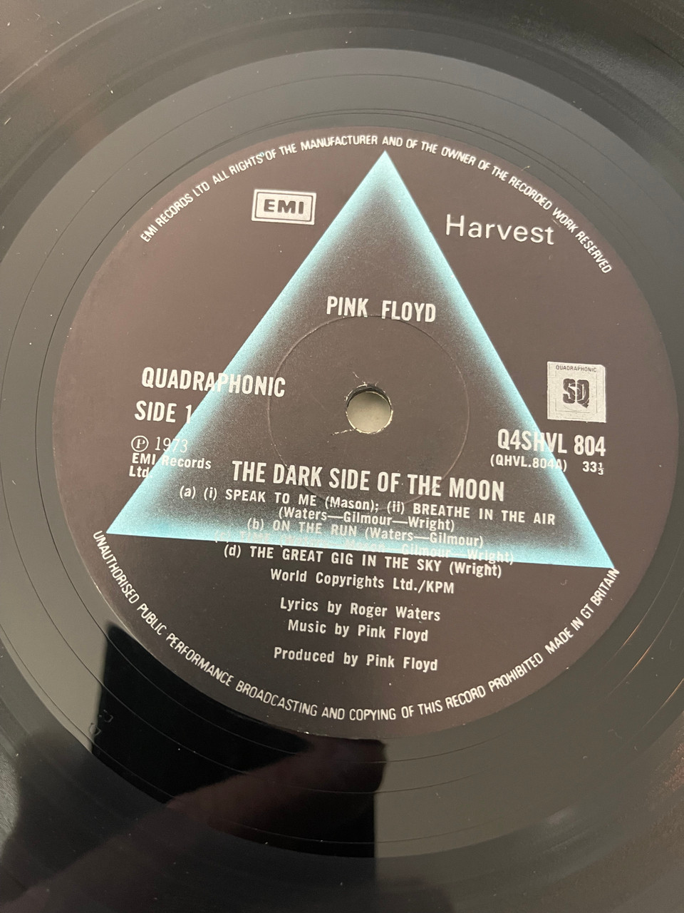 UK盤/THE DARK SIDE OF THE MOON /MAT3/3 Pink Floyd - The Dark Side Of The Moon (1973 1st UK Quad -Misprint