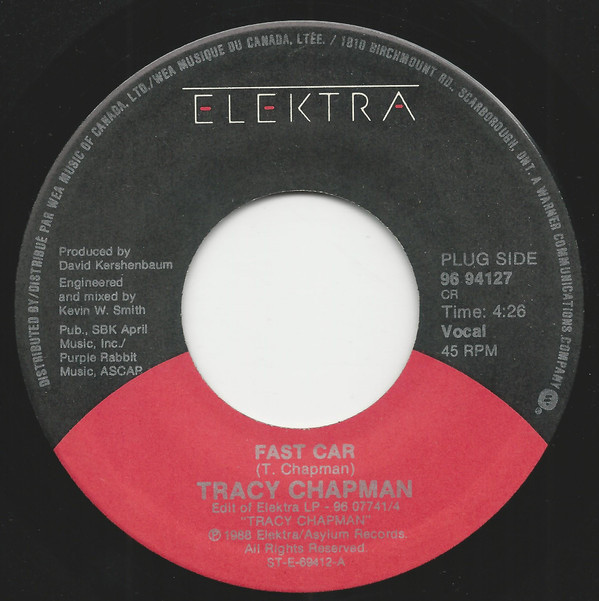 Tracy Chapman - Fast Cars (Canadian 7” EX Vinyl) - The Record Centre