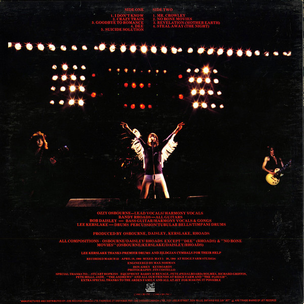 Ozzy Osbourne - Blizzard Of Ozz (1981 VG/VG) - The Record Centre