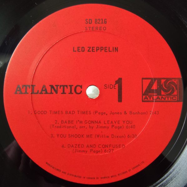 Led Zeppelin – Led Zeppelin (LP used Canada 1969 red label VG+/VG+)
