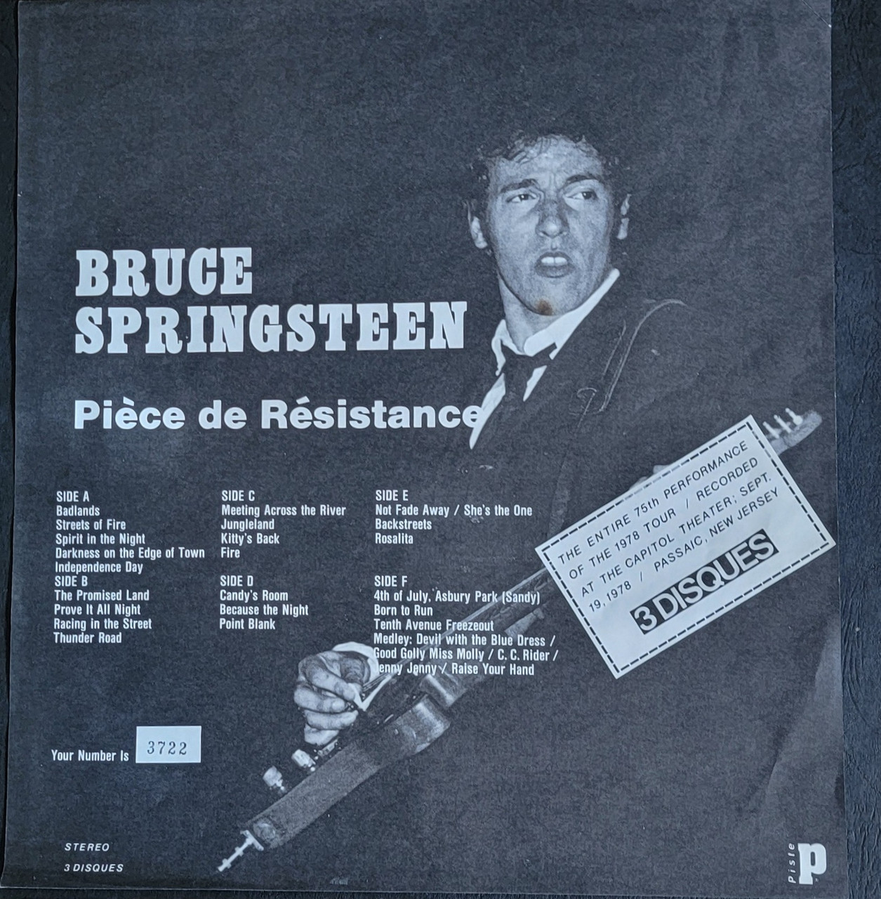 Bruce Springsteen – Pièce De Résistance (3LP box set used US 1979