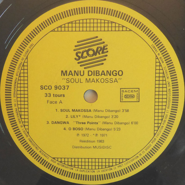 Manu Dibango – Soul Makossa (LP used France 1983 reissue NM-/VG+)