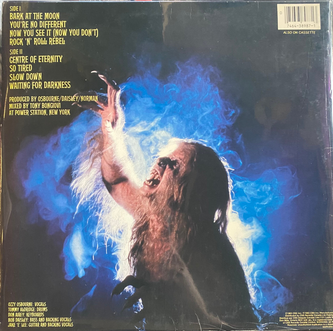 Ozzy Osbourne — Bark at the Moon (Canada 1983, SIGNED, VG+/VG