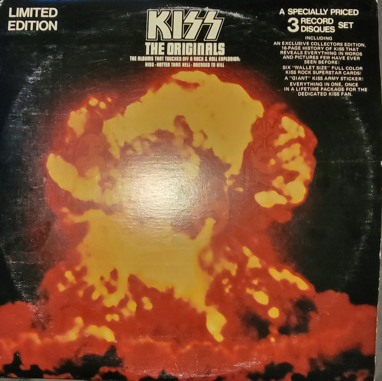 Kiss – The Originals (3LPs used Canada 1976 blue labels in