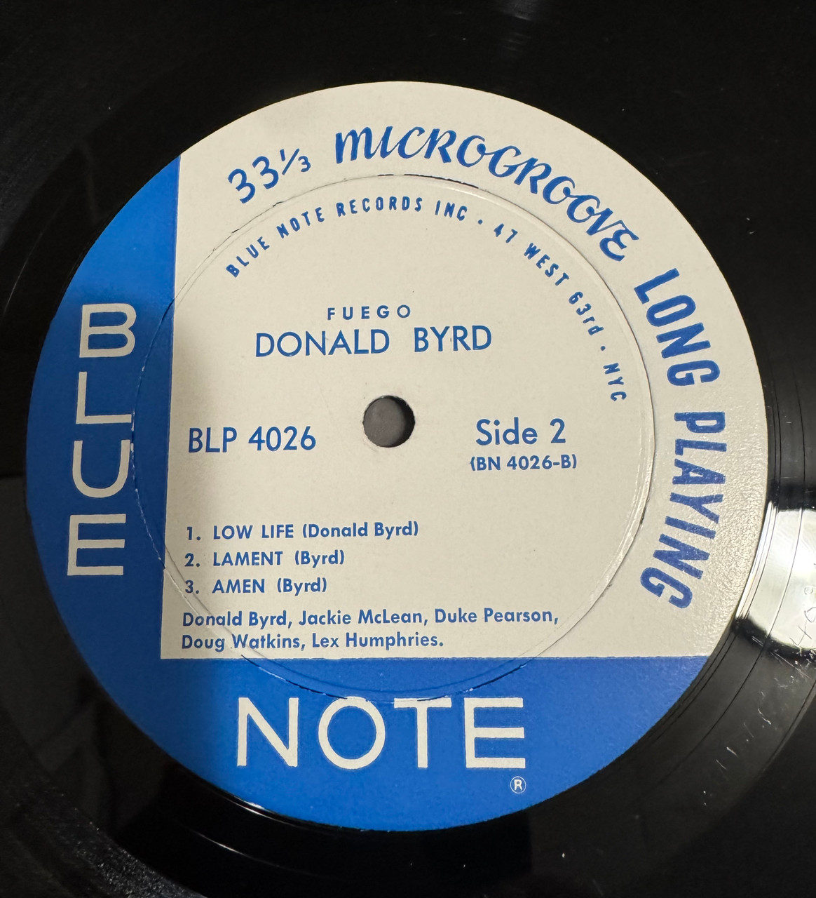 Donald Byrd - Fuego (1960 47 West 63rd RVG 1st Mono Pressing EX/NM