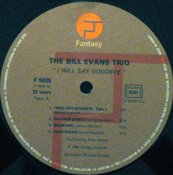The Bill Evans Trio – I Will Say Goodbye (LP used France 1980 NM-/VG+)