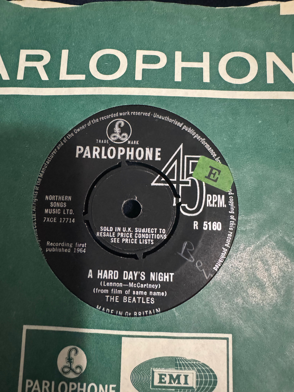 The Beatles - A Hard Days Night (1964 UK 7” in Parlophone Sleeve