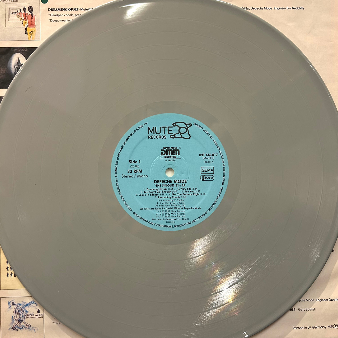 Depeche Mode - The Singles 81 → 85 (1985, grey vinyl, VG/VG