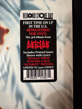Deicide – Once Upon The Cross (LP NEW SEALED Worldwide 2025 limited edition  Record Store Day release remastered reissue on metallic white with red +