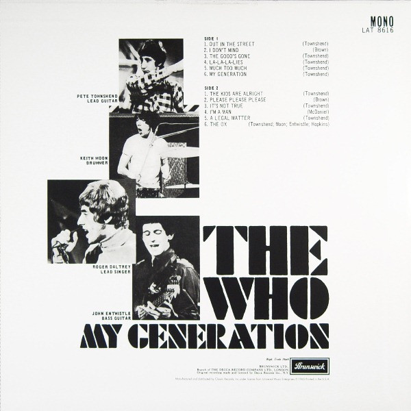 The Who – My Generation (LP used US 2005 remastered mono reissue