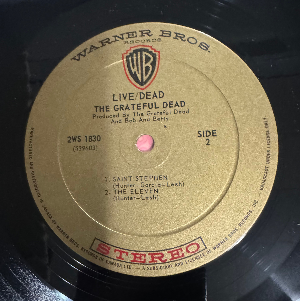 Grateful Dead - Live Dead (1969 Gold Label 1st Pressing VG+/VG+)