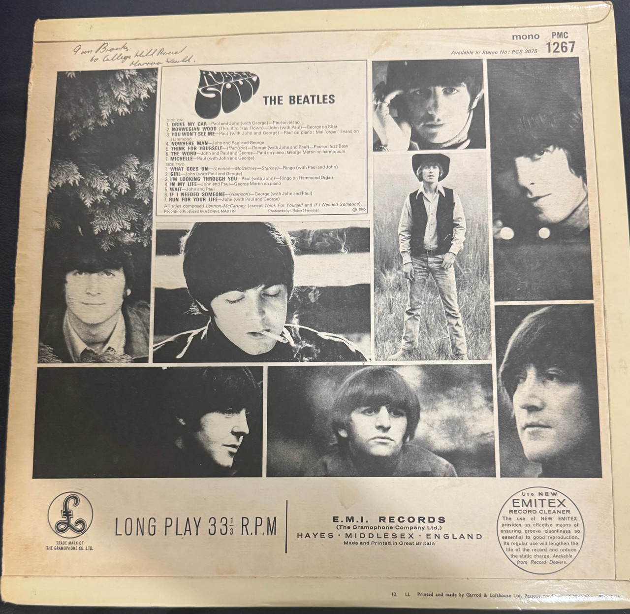 The Beatles - Rubber Soul (1965 UK Mono 2nd Pressing VG+/VG) - The