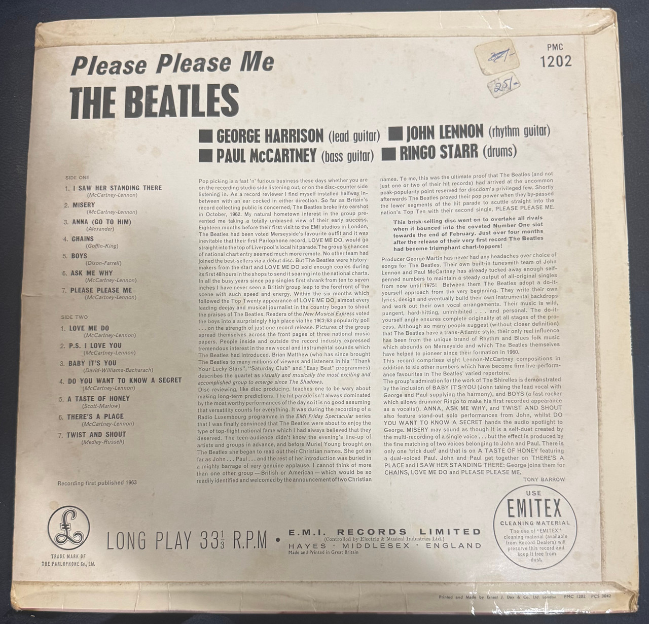 The Beatles - Please, Please Me (1963 UK Mono - Rare 4th Mono