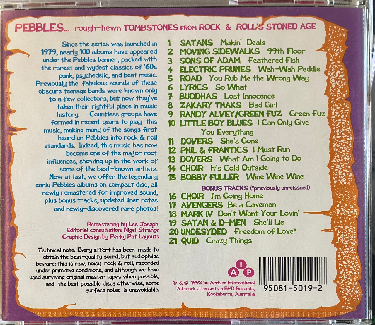 Various - Pebbles Vol. 2 Original '60s Punk & Psych Classics (EX+/